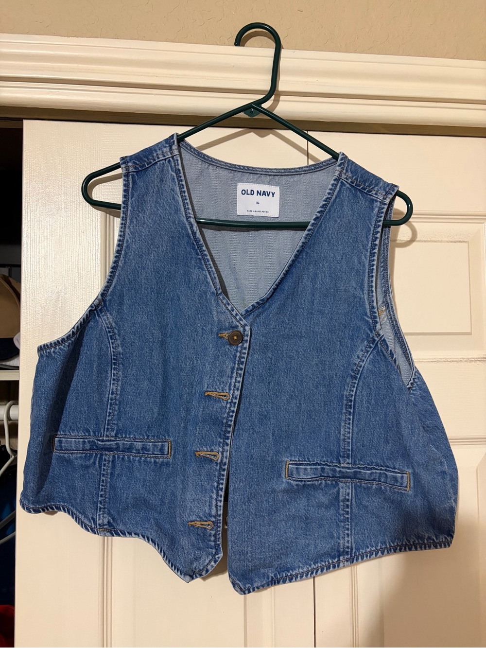 Old Navy Blue Denim Button-Front Vest